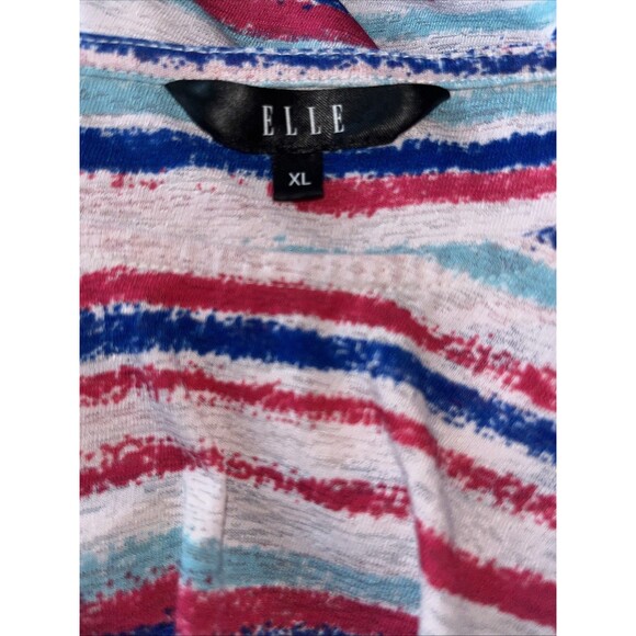 Elle Studio Striped Boxy Women’s Top Size XL Multicolor Coquette Bohemian - Picture 6 of 7